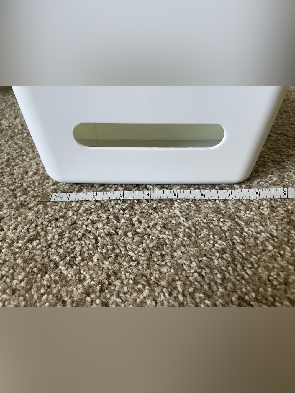 Minimal White Plastic Tissue Box Holder Organizer - Picture 5 of 7